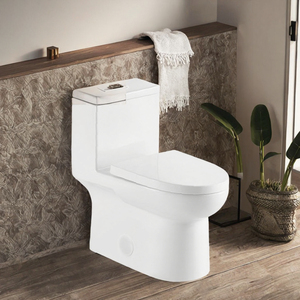 Fabricants en gros de toilettes modernes en céramique de haute qualité, monobloc, à double chasse, à fermeture lente, à poser au sol, économiseuses d'eau pour salle de bain - Product Image 3