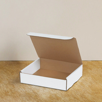 Boîte d'expédition rigide blanche biodégradable 4x4x2 pouces |   Emballage écologique avec paillettes en relief personnalisable pour l'expédition et le stockage
