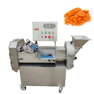 Machines commerciales multifonctionnelles de coupe de feuilles et de fruits de légumes de Cuber de coupe de racine de Double tête pour le moteur de Com - Product Image 1