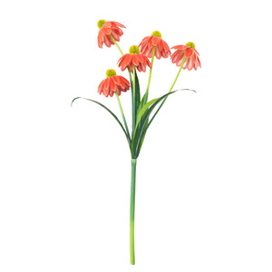 Fleurs artificielles en soie d'échinacée style cryptographique, branche unique, pour mariages, jardins, clôtures, aménagements paysagers, chambre nuptiale - Product Image 1
