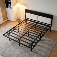 Lit en acier best-seller sans matelas, design simple, lit d'hôtel moderne, lit en métal durable