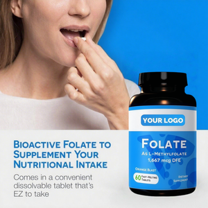 Suplemen kualitas tinggi mendukung Homocysteine & Cognition Plus B9 <span class=keywords><strong>B12</strong></span> l-methyl 5 Mthf methyl tablet <span class=keywords><strong>Folate</strong></span> untuk orang dewasa - Product Image 3