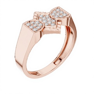 Anillo de Compromiso de Lujo con Racimo de Diamantes Redondos y Detalles de Múltiples Piedras |   Diseño de Joyería Fina Nupcial Elegante - Product Image 1