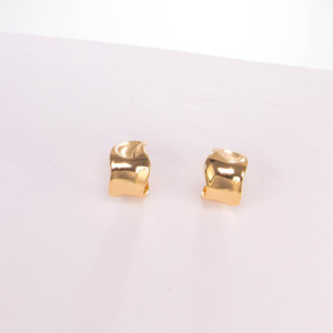 Pendientes de Botón con Textura de Papel de Aluminio Dreamshow para Mujer, Moda, Chapado en Oro de 18k, Joyería de Plata Chapada en Oro - Product Image 5
