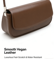 MOQ 5 pièces, Sac à bandoulière en cuir PU personnalisé pour femmes, sac minimaliste à rabat, sac sous le bras avec logo personnalisé, sac à main tendance rétro