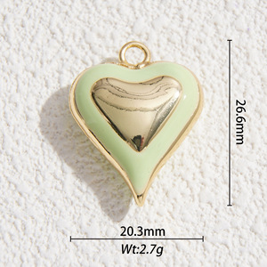 Heart-Shaped Zinc Alloy Charms With Gold Edge For DIY Jewelry Making Unisex Fashion Pendants Gift Accessory Yiwu Origin - Product Image 4