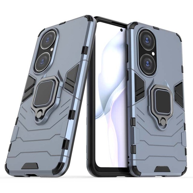 2 in 1 Magnetic Finger Ring Shockproof Armor Case for Huawei P50 Silicone Back Phone Cover Case