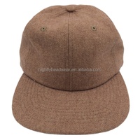 Gorra Snapback de Seis Paneles de Franela de Lana Marrón de Alta Calidad OEM, Nuevo Diseño, Gorra Polo Sin Estructura, Común para las Cuatro Estaciones