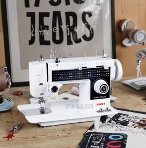 Machine <span class=keywords><strong>à</strong></span> coudre électrique multifonctionnelle portable JUKKY 308 pour usage domestique, corps en acier simple, configuration <span class=keywords><strong>à</strong></span> plateau plat, utilisée - Product Image 2