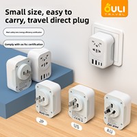 Adaptateur Euro-US OULiYO neuf, certifié CE/FCC/RoHS, OTP PC, design compact à branchement direct, compatible avec la charge rapide