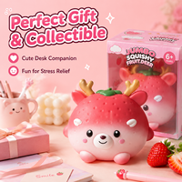 Jouet Squishy SY Grand Cerf Fraise à Remontée Lente, Anti-Stress, à Presser, Réaliste, Mignon, Créatif, en Mousse PU, Sensoriel, Vente en Gros