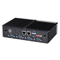 Qotom pas cher Mini PC core i3 5005U Computadora USB3.0 double Lan Mini pc 6 COM RS232 sans ventilateur Mini ordinateur industriel