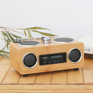 Bằng Gỗ Tre Bluetooth Bt FM USB Không Dây Mini Xách Tay Loa Có Thể Sạc Lại Màu Xanh Răng Loa Âm Nhạc Âm Thanh Hộp Với Đài Phát Thanh - Product Image 5