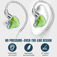 Earphone Balanced Armature Super Linear Driver, Kabel Lepas Pasang 3.5mm IEM Plug, Suara HiFi Imersif, Earphone Musik Berkabel