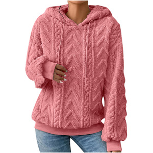 Nueva Sudadera de Mujer para Otoño, con Capucha, de Color Sólido, Gruesa, con Jacquard, de Manga Larga, a la Moda - Product Image 1