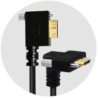 Câble USB Type C mâle vers USB 3.0 Micro B mâle à angle droit avec vis de verrouillage pour montage sur panneau