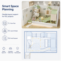 Parque Infantil Interior para Niños Pequeños, Equipo de Juego Suave con Temática de Panda, Piscina de Pelotas, Tobogán Bajo, Probado por TUV para Proyecto FEC