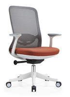 Chaise ergonomique à dossier moyen en maille avec rotation à 360 degrés, design moderne confortable, accoudoirs 3D et base en alliage d'aluminium