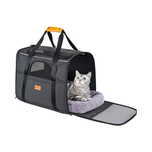 मोरिपायलट कुत्ते वाहक चार-पहिया पर्यावरण अनुकूल जाल नरम मध्यम बड़े कुत्ते 15 किलो दोहरे पक्षीय कुशन बटन बंद फोल्डेबल पालतू - Product Image 1