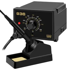 Station de <span class=keywords><strong>fer</strong></span> à <span class=keywords><strong>souder</strong></span> électrique 60 <span class=keywords><strong>Watts</strong></span> 936 veille automatique à chauffage rapide avec température réglable <span class=keywords><strong>200</strong></span>-480 par bouton - Product Image 1