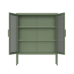 Buffet <span class=keywords><strong>de</strong></span> salon en métal, armoire <span class=keywords><strong>de</strong></span> rangement avec porte vitrée, acier, cuisine avec portes d'armoire modernes - Product Image 4