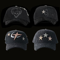 Gorra de Béisbol de 5 Paneles con Bordado de Barba y Parche Metálico de Estrella, Calidad Original en STOCK, Gorras CT con Diamantes de Imitación para Halloween