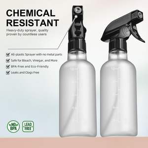 Botol Semprot Air Kosong PET Transparan 10oz Bebas BPA, Wadah Plastik Isi Ulang untuk Larutan Pembersih dan Penyiraman Tanaman - Product Image 2
