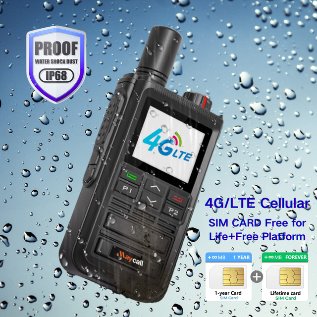 USA Warehouse IP68 Waterproof Rugged Handheld Global PPT Talkie Walkie Illimit Dual Mode Dmr and Poc 4g Lte with Sim Card