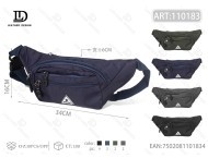 Marsupio da uomo in nylon tinta unita con chiusura a cerniera per uso quotidiano - Product Image 3
