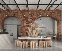 Design d'intérieur moderne pour café avec tables à manger et comptoirs de bar, solution de mobilier commercial pour café