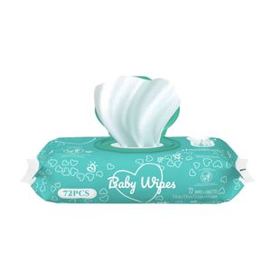Lingettes pour bébé sans alcool de haute qualité en gros Lingettes humides personnalisées Tissu humide biodégradable 80pcs OEM - Product Image 1