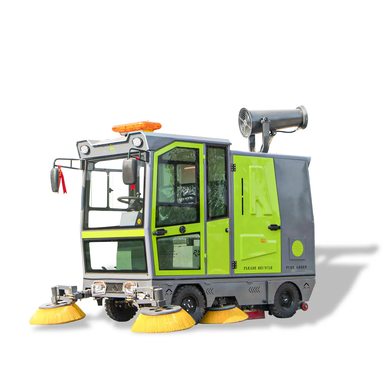 G50 Fully Enclosed Cockpit Portable Ride On Industrial Street Sweeper Car Electric Sweeper With Fog Cannon