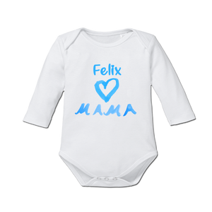 Body per neonati con nome blu "Love" a maniche lunghe - Product Image 1