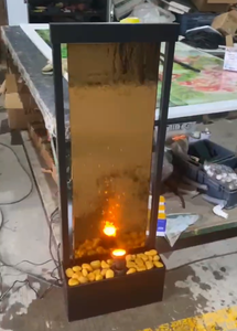 Fuente de agua de vidrio texturizado transparente, cascada de suelo con tamaño personalizado, pared de agua con pantalla. - Product Image 3