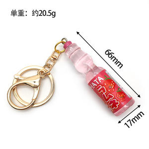 Porte-clés artificiel <span class=keywords><strong>de</strong></span> style japonais, en forme <span class=keywords><strong>de</strong></span> boule, avec pendentif figurine <span class=keywords><strong>de</strong></span> dessin animé (boisson, ours en peluche, biscuit, mini-aliment), ornement suspendu - Product Image 6