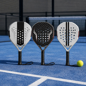 Raqueta de <span class=keywords><strong>Pádel</strong></span> Estilo Lamborghini en Fibra de Carbono Plateada 12K 38mm EVA Redonda Termoformada Personalizada - Product Image 1