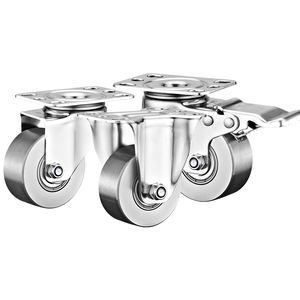 ล้อเลื่อนสแตนเลส SUS304 ขนาด 40 มม. 50 มม. สำหรับงานเบา ล้อเลื่อนแบบตัน ยี่ห้อ Jin Zuan ล้อเลื่อนขนาดเล็กสำหรับเฟอร์นิเจอร์ - Product Image 2