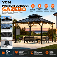 Pergola moderne de qualité supérieure résistante aux intempéries avec double toit en alliage d'aluminium pour la cour, le patio, les zones de cuisson en plein air et les barbecues
