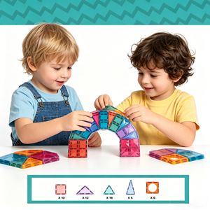 Jouet éducatif pour l'apprentissage précoce, blocs de <span class=keywords><strong>construction</strong></span> magnétiques en plastique ABS Eli Toys de 7,5 cm, plusieurs styles, très demandés - Product Image 1