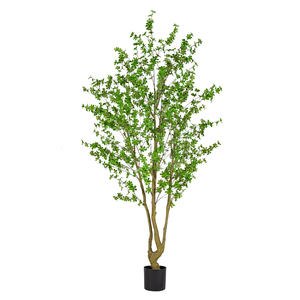 Grande albero di ulivo finto interno-esterno verde giallo foglia di erba PE plastica in vaso decorazione verde casa ufficio artificiale - Product Image 5