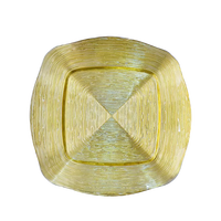 Assiettes de présentation carrées décoratives pour mariage, 33 cm, en verre doré écologique, design pour mariages, vente en gros