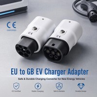 Adaptateur de charge pour véhicules électriques UE vers Royaume-Uni, 16A Type 2 vers prise GB/T, ensemble de 2 pièces pour borne de recharge murale domestique EVSE