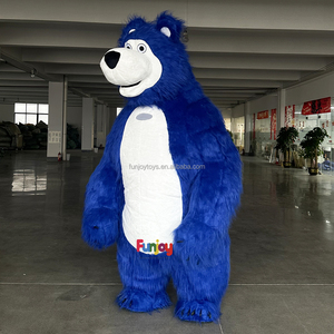 Costume de mascotte gonflable bleu en fourrure pour adulte, <span class=keywords><strong>cosplay</strong></span> d'anime, mascotte personnalisée pour le carnaval - Product Image 2