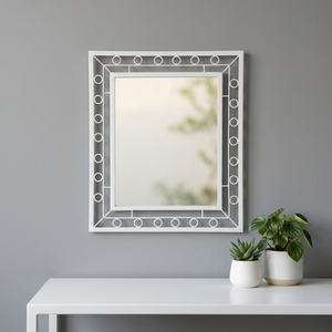Wholesale White Rectangle Shape Designer Metal Framed <b>Mirror</b> for Home <b>Wall</b> Decoration - Product Image 1