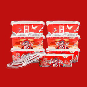 Papier kraft biodégradable jetable avec logo personnalisé recyclable Boîte d'emballage de fast-food rectangulaire Tffin pour le déjeuner Contenants pour la préparation des repas - Product Image 3