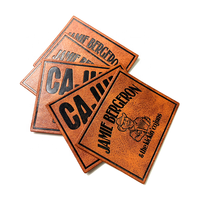 Chapeau en similicuir lasérisable de conception personnalisée patchs rectangulaires fer sur écusson en cuir