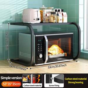 Customize Single-Tier Kitchen Storage Rack Fixed Carbon Steel Microwave Oven Rack Simple Countertop <b>Shelf</b> Stand - Product Image 5