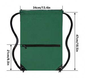 Custom Logo Promotional Gift Sublimation Printed Nylon Polyester <b>Drawstring</b> <b>Backpack</b> Bag With Zipper - Product Image 2