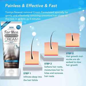 Crema de depilación de <span class=keywords><strong>cera</strong></span> permanente para hombres y mujeres, crema de depilación orgánico sin dolor, suave y Natural - Product Image 5