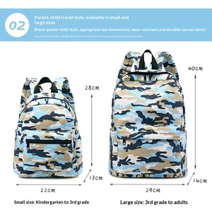 Sac à dos de voyage unisexe en toile camouflage et nylon, style parent-enfant, <span class=keywords><strong>pour</strong></span> garçons et filles, élèves du primaire, avec bretelles à coussin d'air - Product Image 3